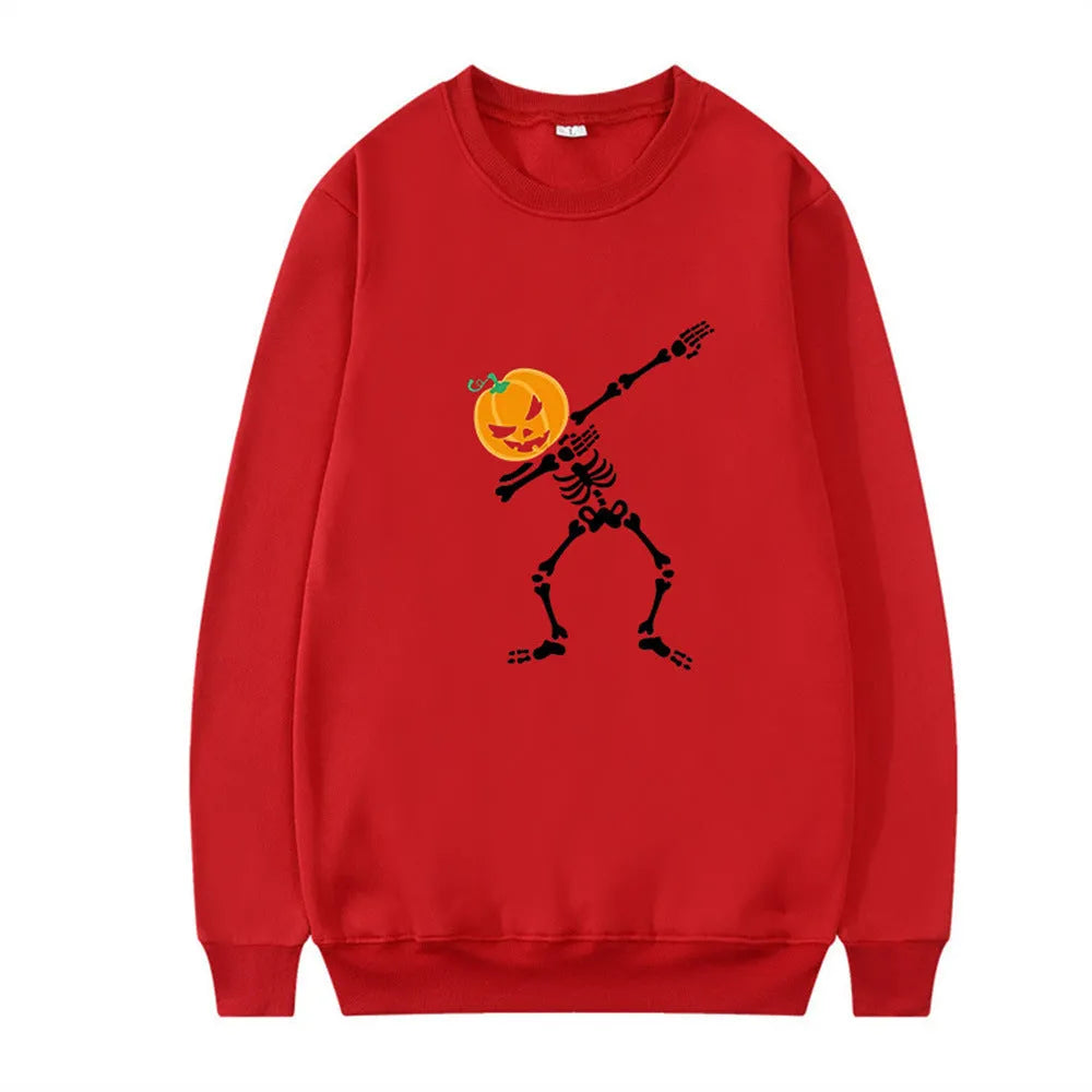 Women's printed long sleeve crew neck top in a cotton blend fabric, shown in one of five colour options.