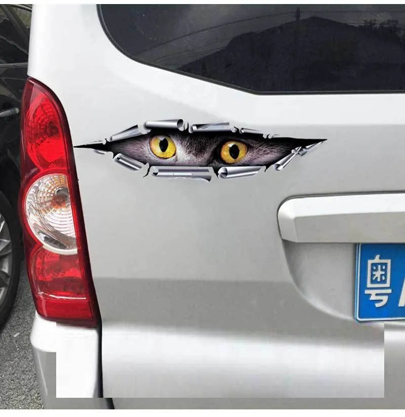 3D Tiger Eye or Eagle Eye pattern car bumper sticker measuring 10x35cm