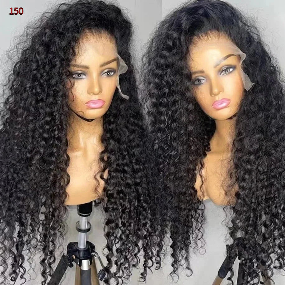 Deep wave T part frontal wig with hand-woven hairline and 100% human hair construction