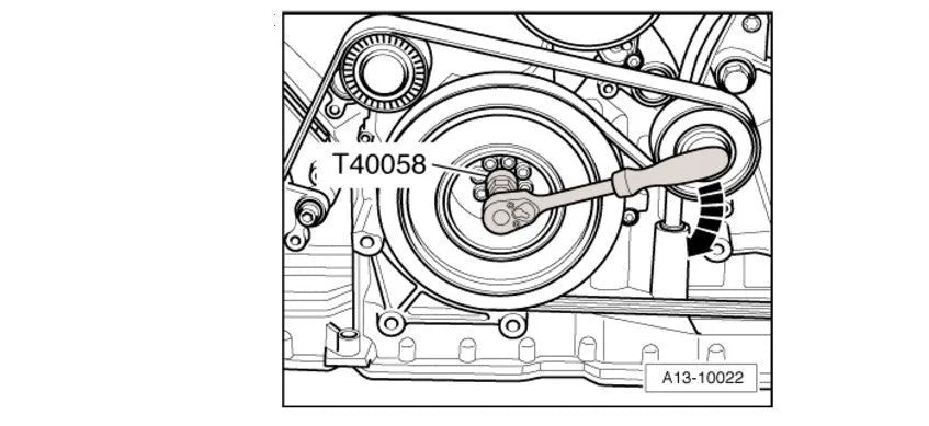 Aodi T40058 crankshaft rotating sleeve timing tool with metal adapter and guide pin