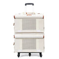 Pet trolley double-deck bus cat bag in solid colour with wheels and nylon body