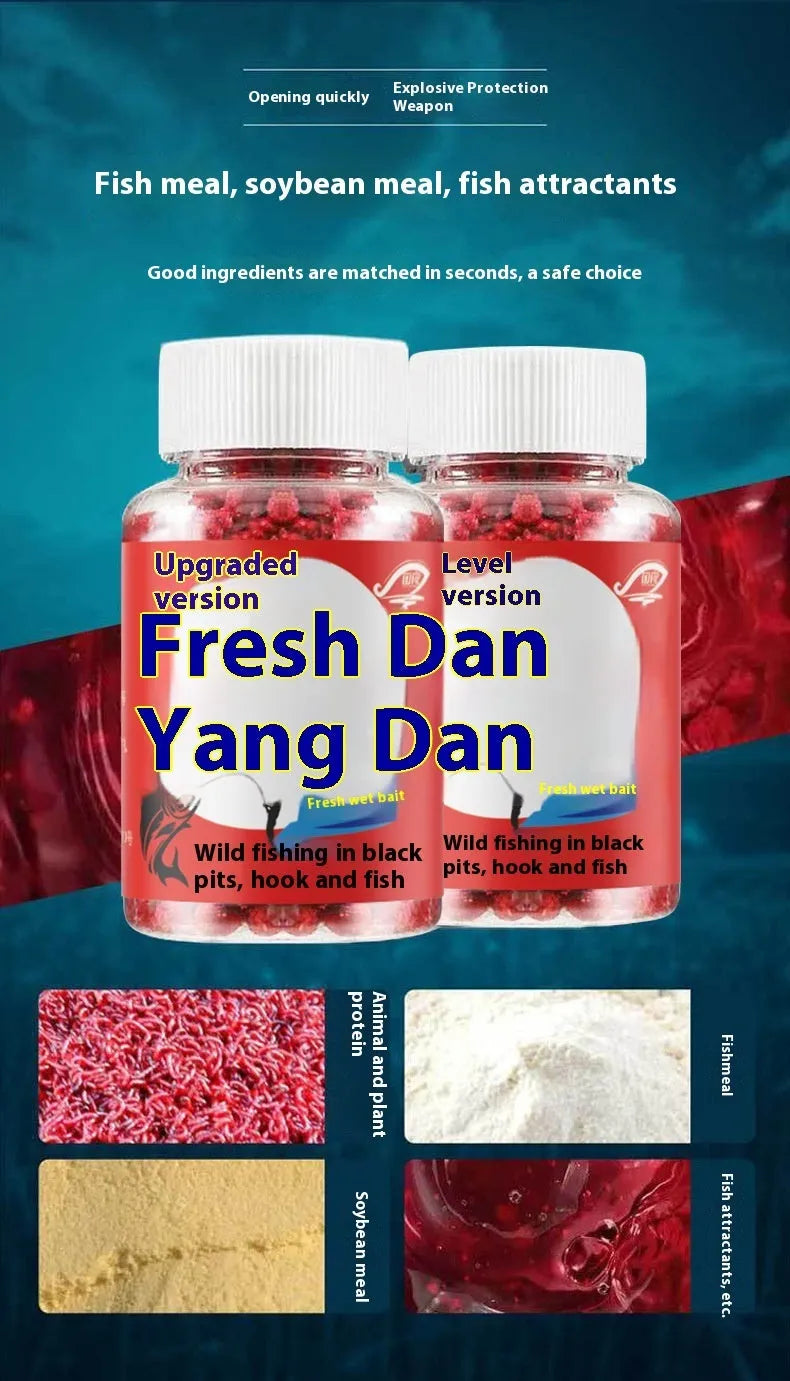 Bottle of Fresh Red Lazy Particle fishing bait for crucian carp and freshwater fish.