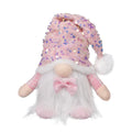 Christmas doll with knitted sequins and luminous glow in pink button ground essence colour, cloth material, cartoon-style plush ornament