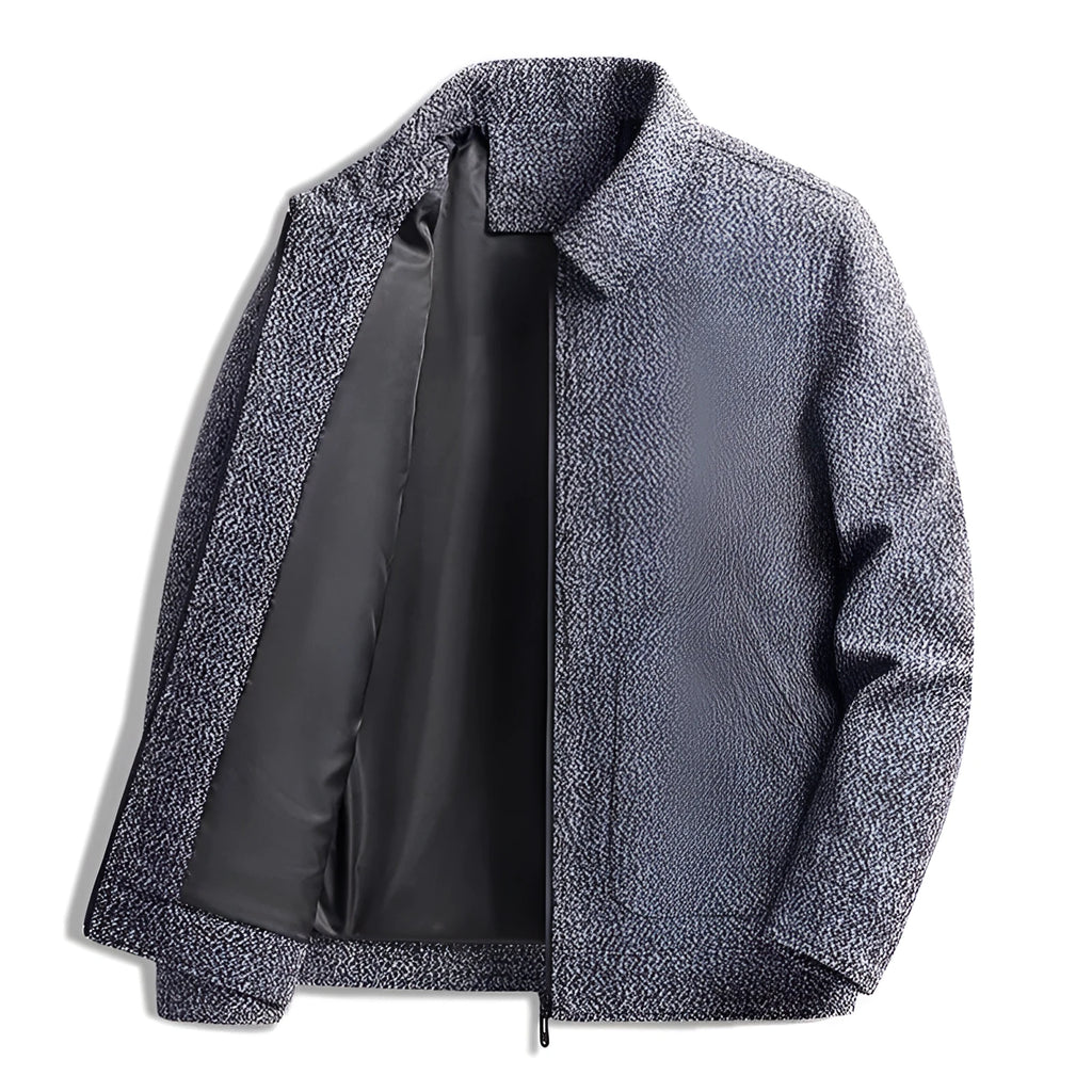 Men's woolen coat in black, gray, and brown colours made from bamboo fibre blend, Asian sizes M to 5XL