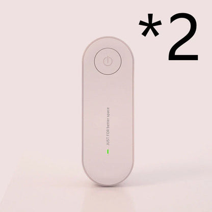 Compact negative ion air purifier in various colors, releasing 5 million ions to purify the air in your home or office