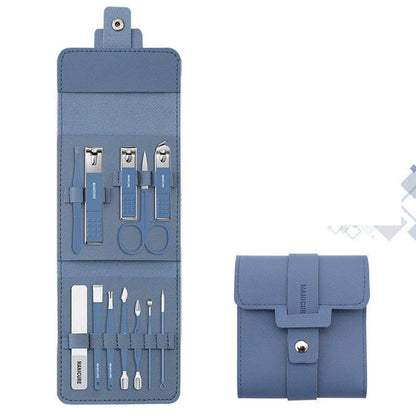 Premium 16-Piece Manicure and Pedicure Tool Set in Portable PU Leather Case