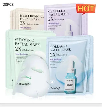 Single pack of a 30g collagen facial sheet mask on a white background
