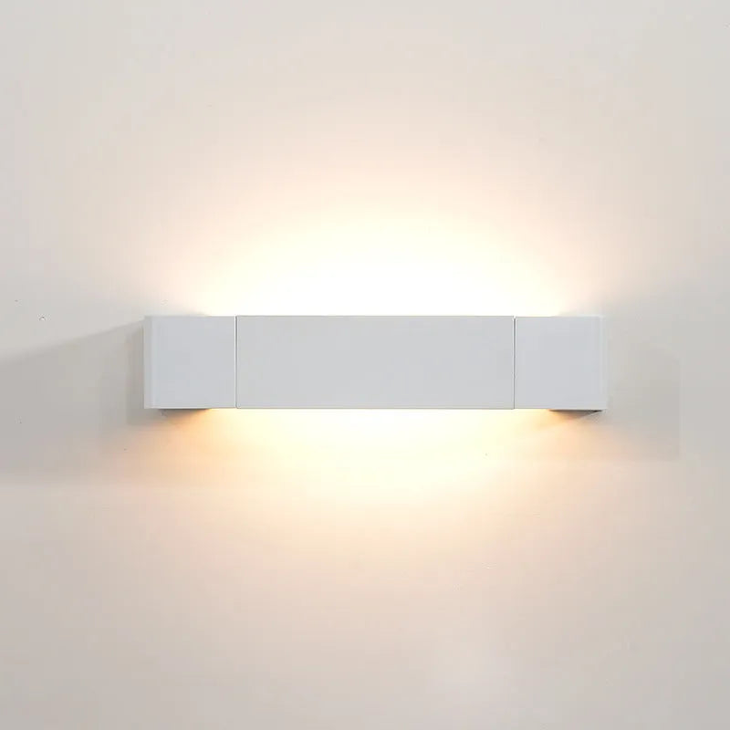 Modern minimalist wall lamp with aluminium shade in white, black, gray, gold colours