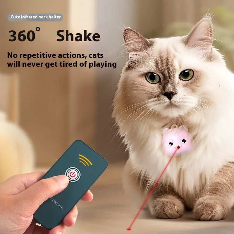 Rechargeable remote control cat collar with infrared halter in pink or blue colour options