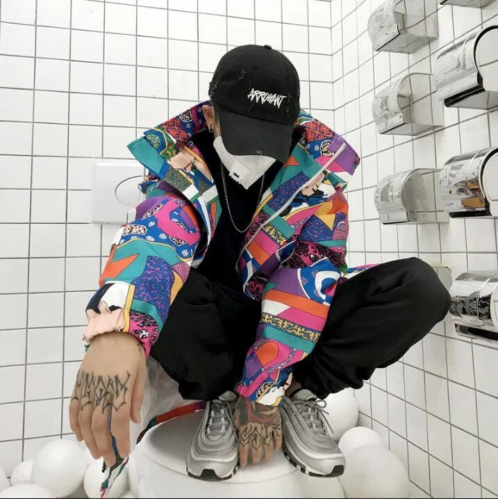 Graffiti trench coat in 100% cotton with unique design