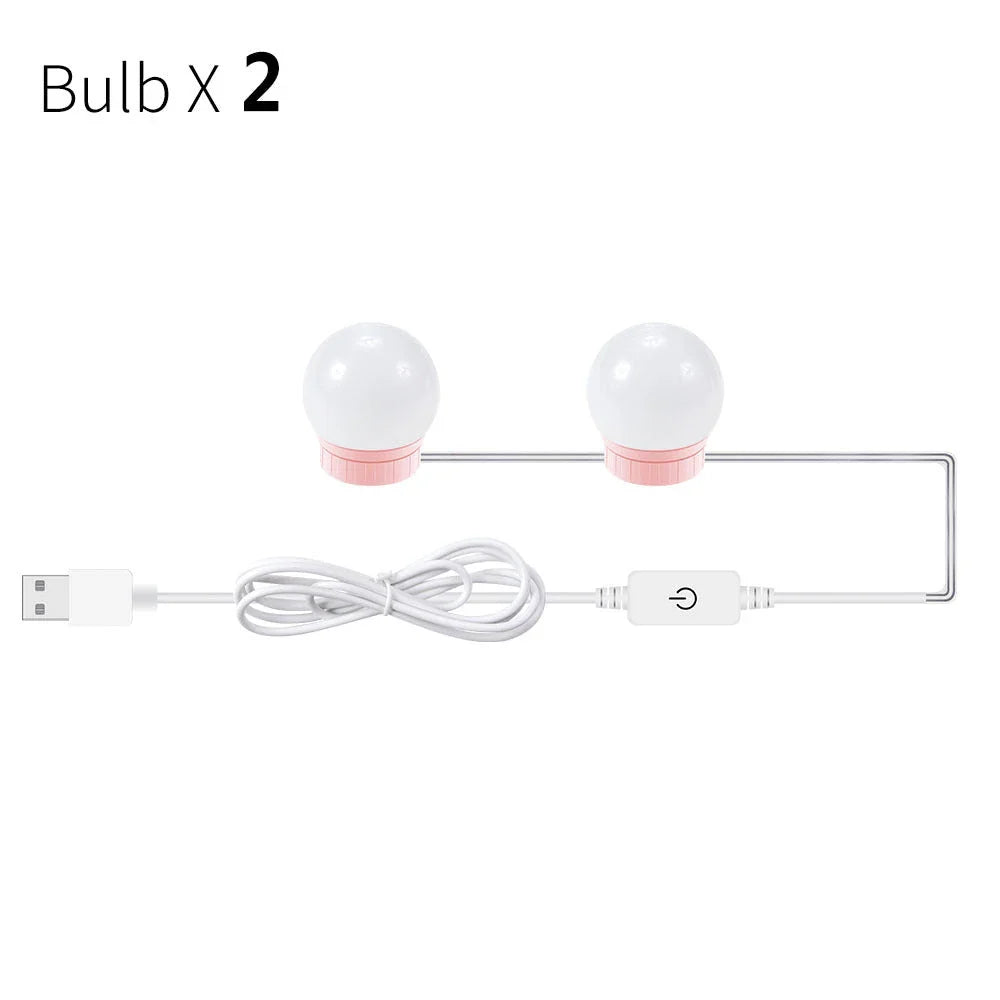 USB Touch Switch LED Mirror Light Bulb with adjustable dimming and natural white light