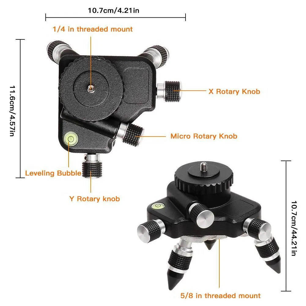 Black YL-30 aluminium alloy spirit level base plate with 360-degree angle adjustment