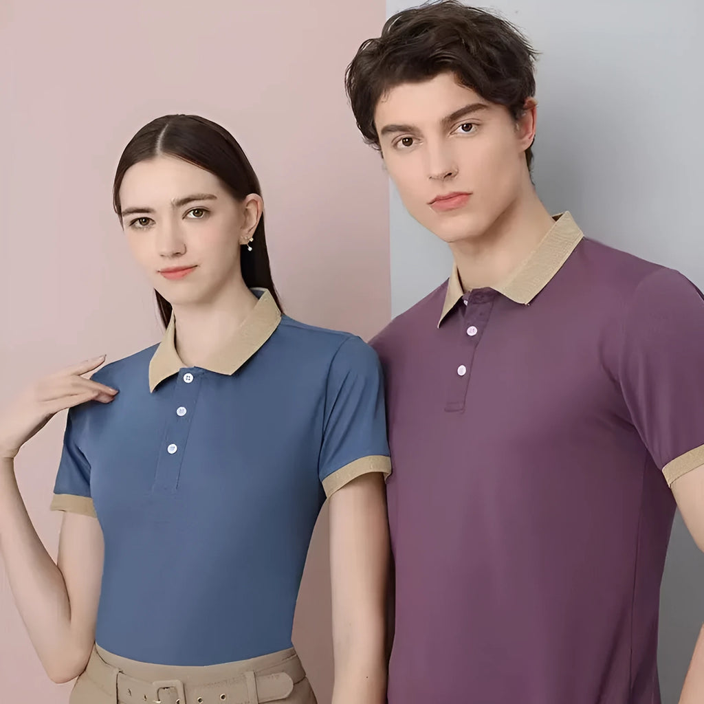 Cultural Enterprise printed polyester polo shirt for men, loose fit, short sleeves, available in multiple colours