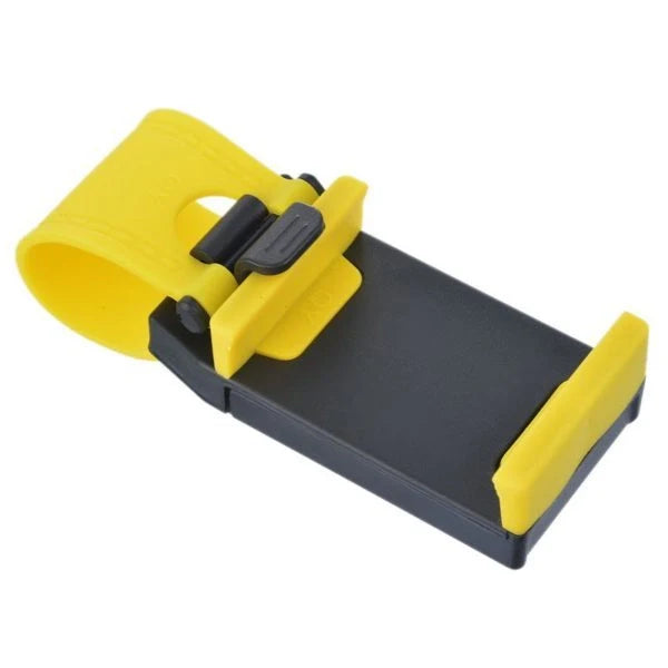 Universal steering wheel phone holder for hands-free navigation and calls