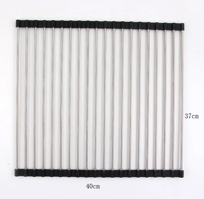 Stainless steel folding kitchen sink rack in various colours and sizes