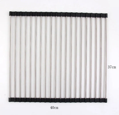 Stainless steel folding kitchen sink rack in various colours and sizes