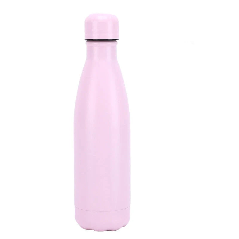 Insulated stainless steel water bottle with rubber painted surface in various colours