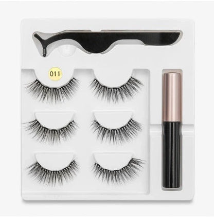 Magnetic false eyelashes set for easy, glue-free application