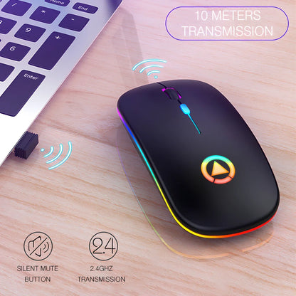 A2 wireless charging Bluetooth mouse in matte black with 1600 DPI sensor and 10m range