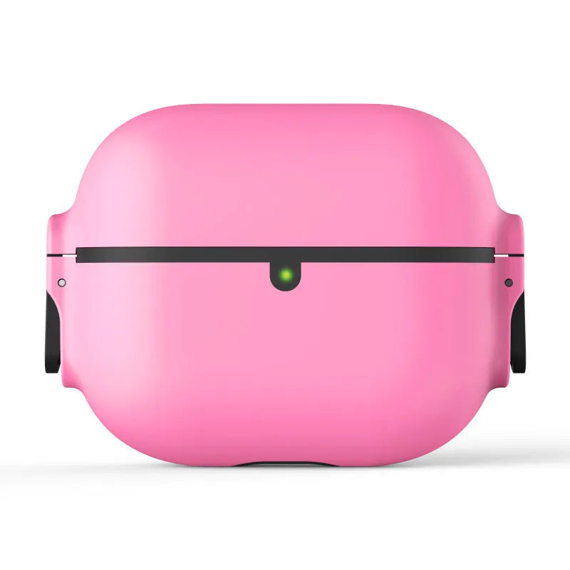 Frosted silicone PC hard case for AirPods with automatic bounce cover in red, white, and black colours