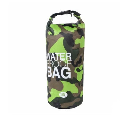 Camouflage waterproof bucket bag for outdoor activities, available in multiple sizes and colors