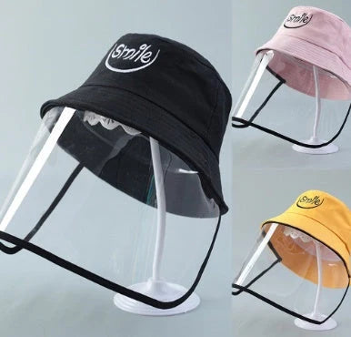 Transparent PVC protective hat for children with dustproof and anti-spitting design