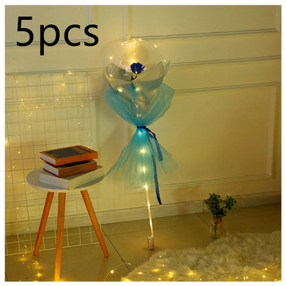 LED luminous balloon rose bouquet in various colors for Valentine's Day decorations