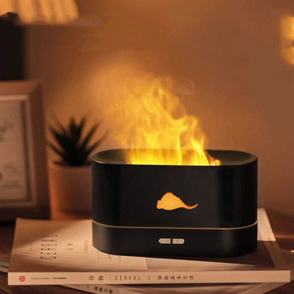 Flame Humidifier with 3D simulation flame and aromatherapy function