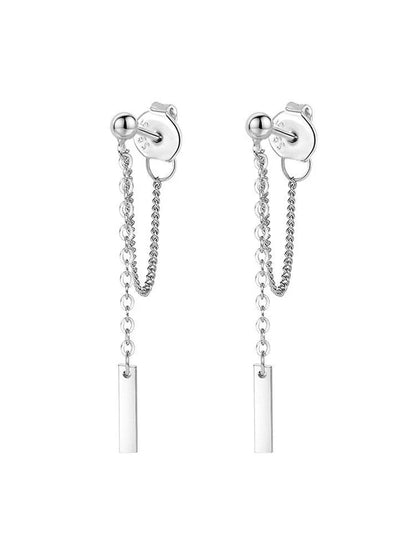 Women's Tassel Simple Stud Earrings in copper or 925 silver with geometric pattern