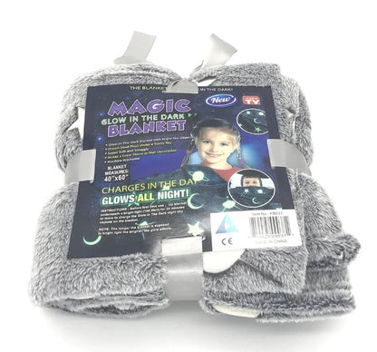 Glowing stars and moons polyester wool blanket for nighttime comfort
