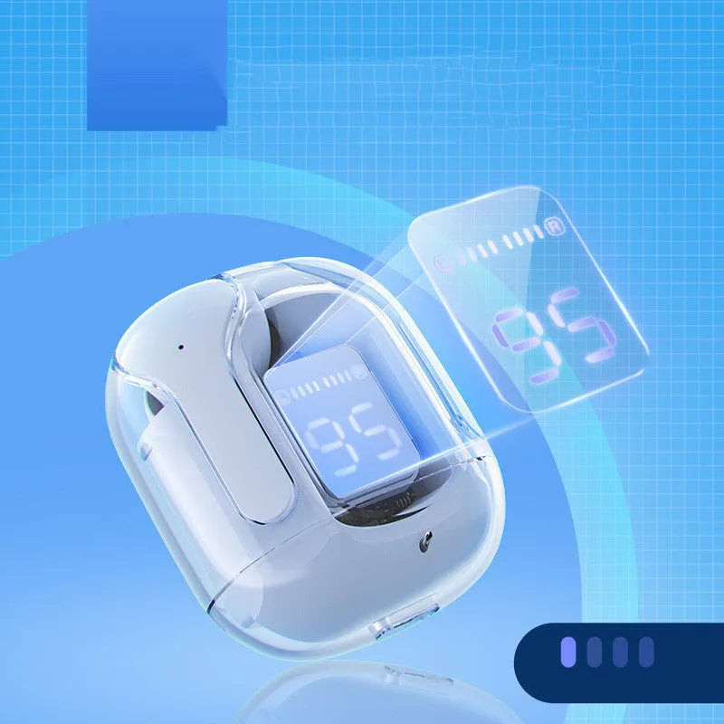 Wireless Bluetooth headset with LED digital battery display in multiple colour options