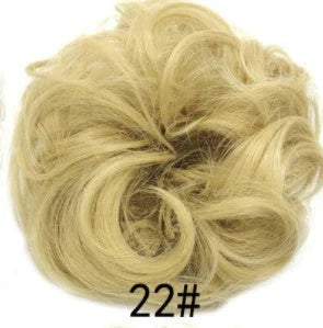 Synthetic wavy curly messy hair bun for women, 12cm diameter, high-temperature wire