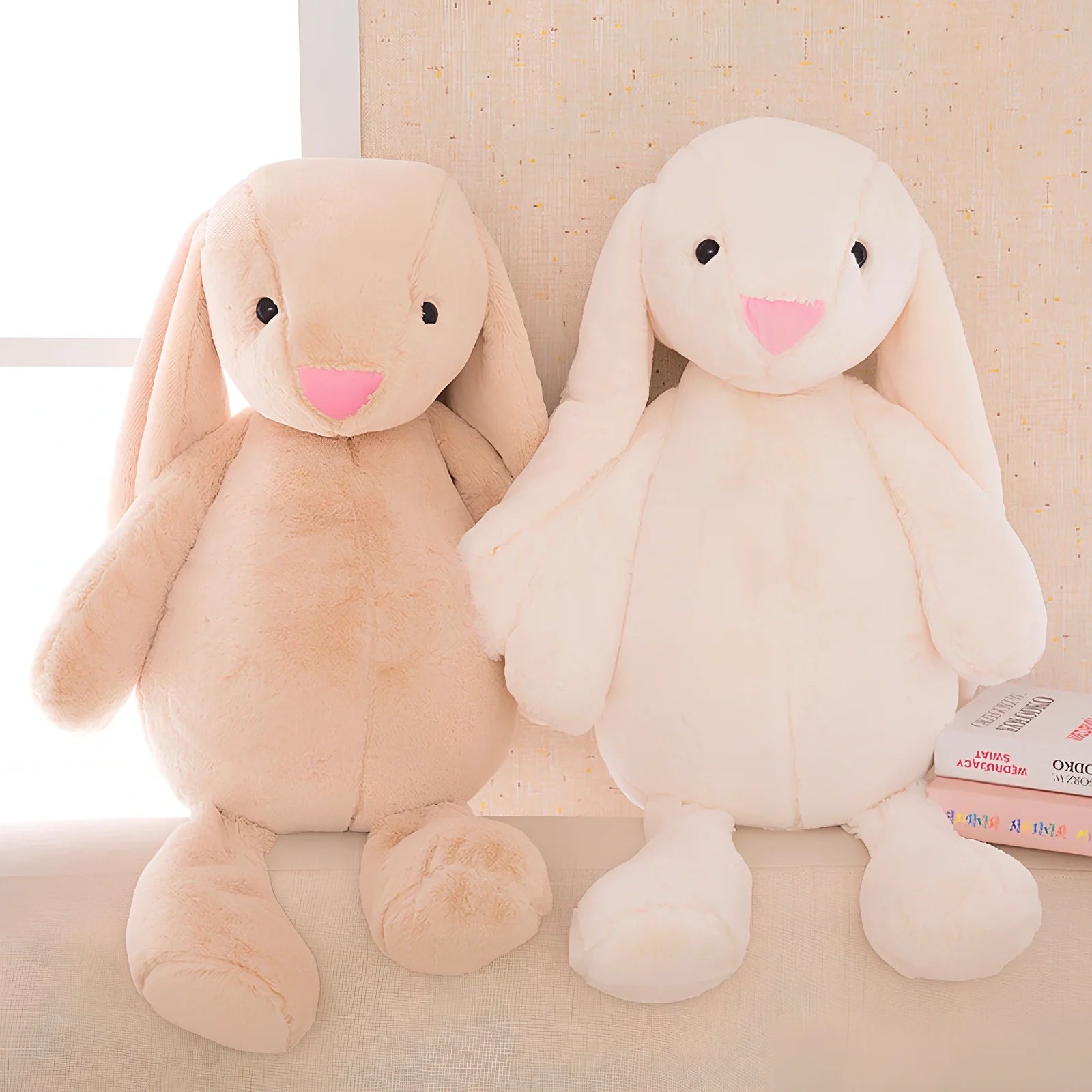 28-30cm grey rabbit plush toy with short plush and PP cotton filling, compact for ages 7-14