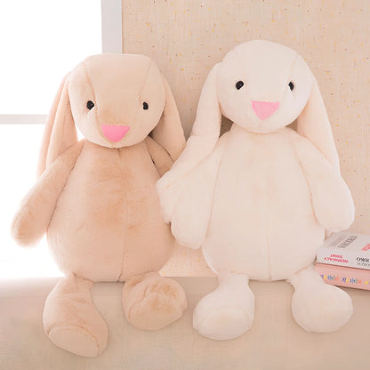 28-30cm grey rabbit plush toy with short plush and PP cotton filling, compact for ages 7-14