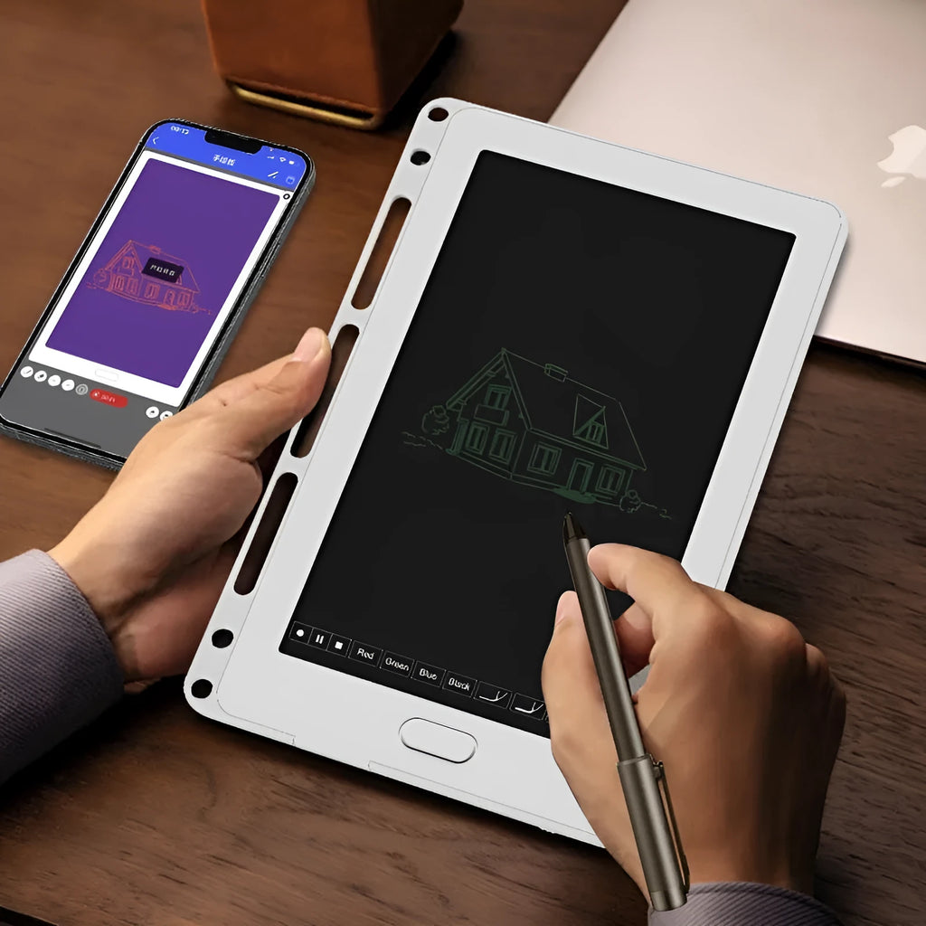 85-inch electronic writing pad with stitching appearance design and Bluetooth connectivity