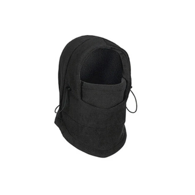 Versatile fleece-lined windproof ski mask hat with integrated face mask and neck guard for outdoor winter activities