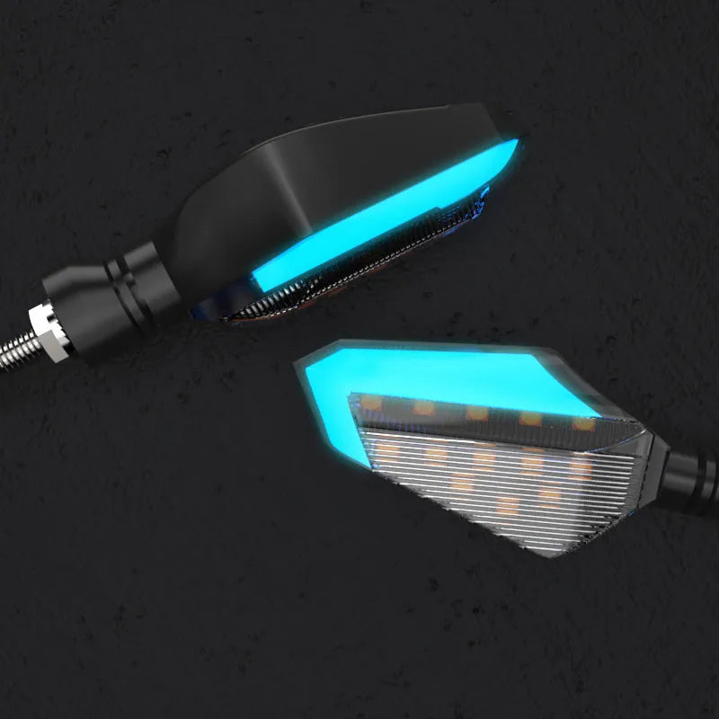 L16 Beast Spirit LED turn signal light in yellow with hook-shaped DRL, plastic and acrylic construction