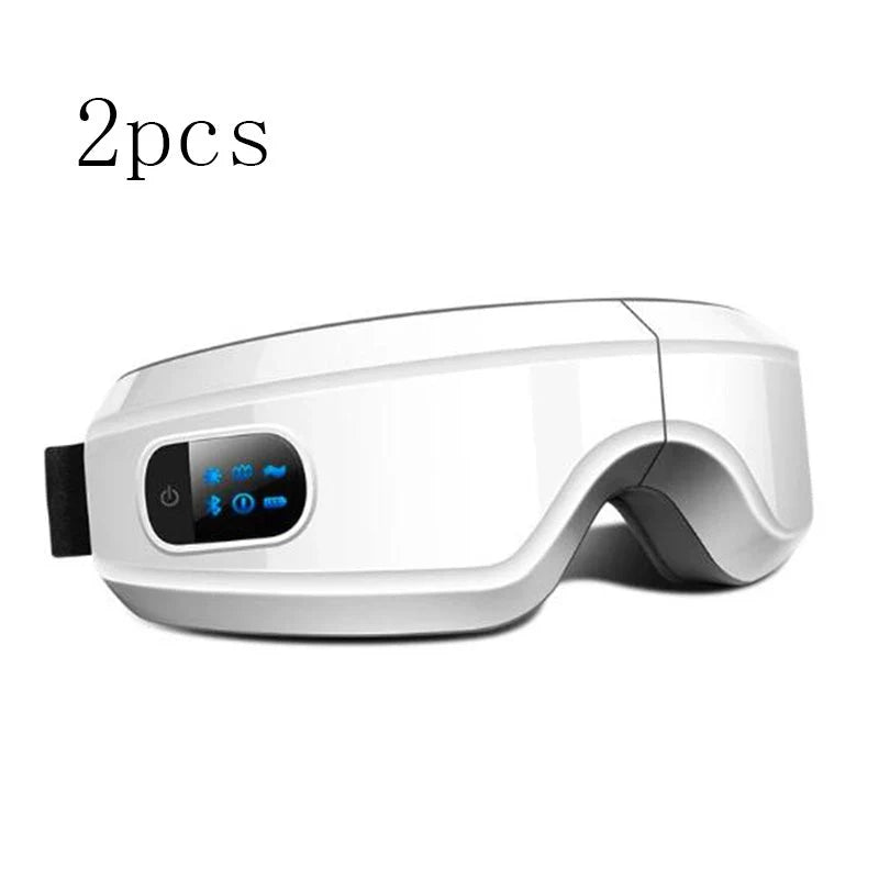 3D 4D Rechargeable Eye Massager with Bluetooth Music Player in black and white