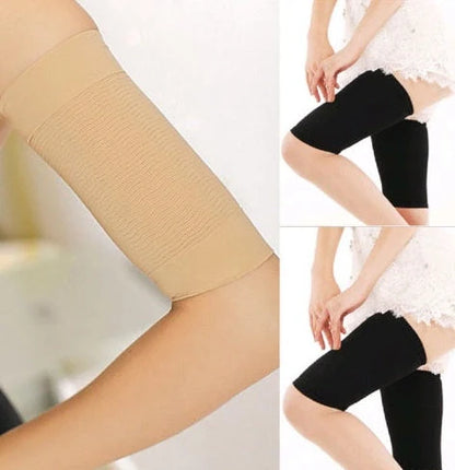 Compression sleeves with wave pattern design for arm slimming and muscle stimulation