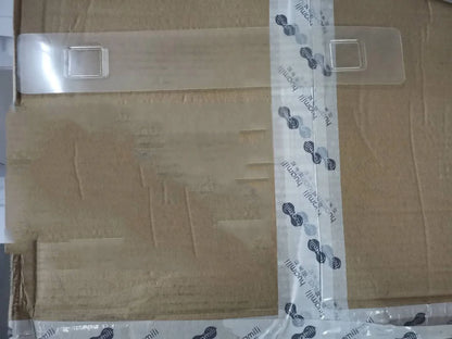 Non-marking hanging magnetic toothbrush holder with toothpaste squeezer in blue and grey