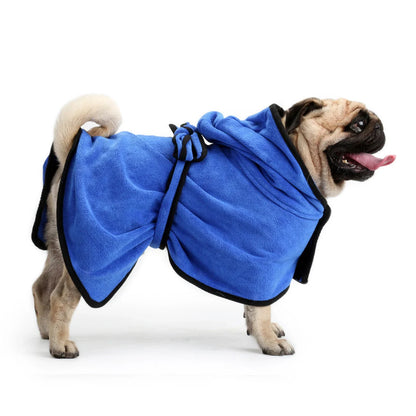 Super absorbent fine fiber bath towel for quick drying pets, available in grey, brown, and blue