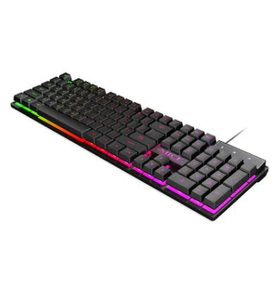 Black USB wired luminous keyboard with frost-textured keycaps and 1.3 metre cable