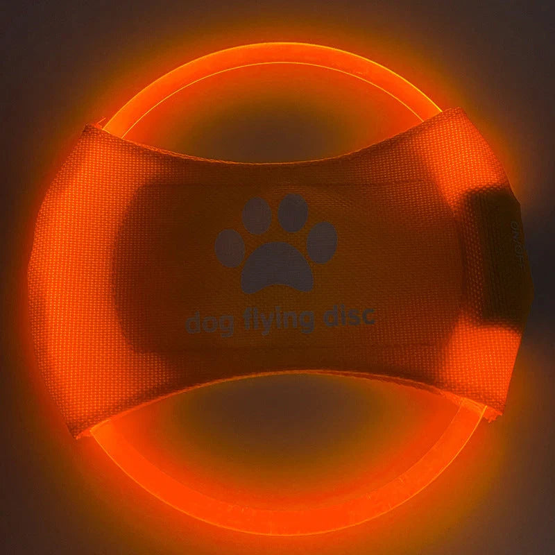 LED glowing dog flying disc in various colours, perfect for night-time play