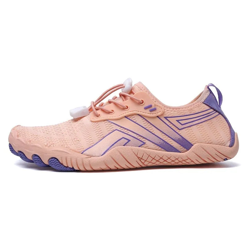 Women's anti slip quick dry five finger river tracing shoes with Lycra upper and rubber outsole in black