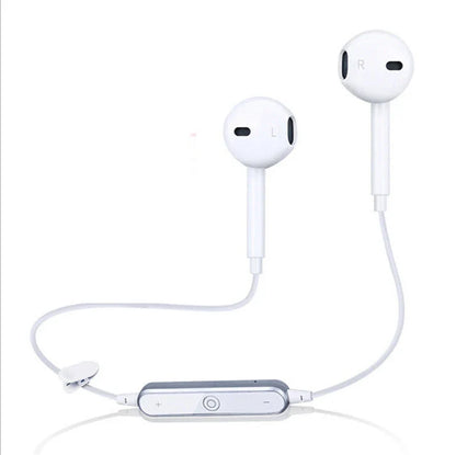 S6 Wireless Bluetooth Headset Sports Mini Stereo In-Ear Earphones in white and black