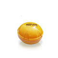 Yellow wireless sonar fish finder on water with depth reading display
