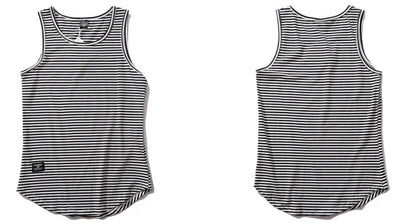 Men's cotton sleeveless scoop tank top with printed design in various colours