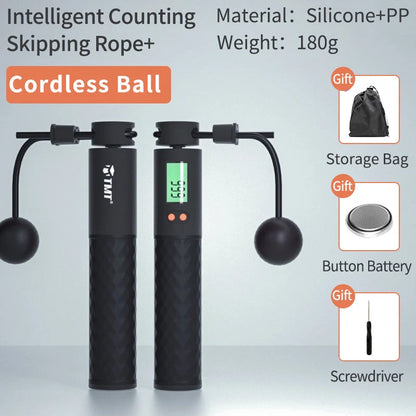 TMT Electronic Wireless Skipping Rope with digital counter and non-slip handles