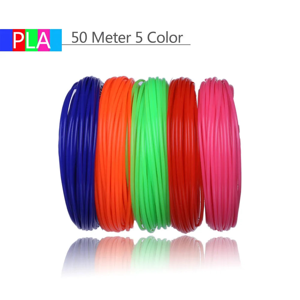 3D printing pen filament set with 20 colours of ABS and PLA strip in neutral self-sealing bag
