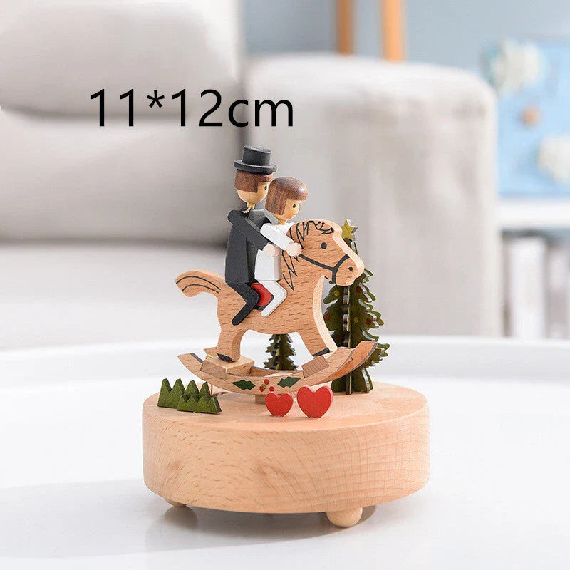 Innovative rotating wooden music box with Yunsheng movement, European-style design